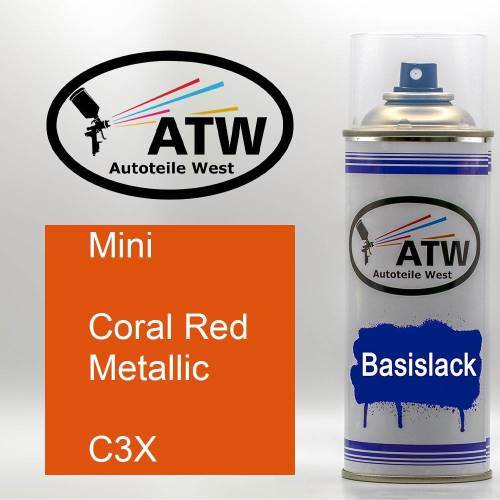 Mini, Coral Red Metallic, C3X: 400ml Sprühdose, von ATW Autoteile West.